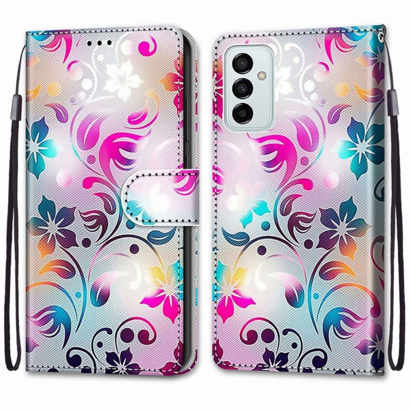 Nahkakotelo Samsung Galaxy M23 5G Graphic Kaulanauhalla