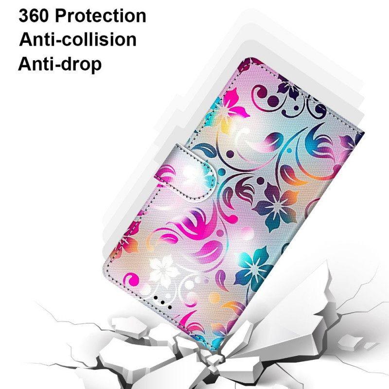 Nahkakotelo Samsung Galaxy M23 5G Graphic Kaulanauhalla