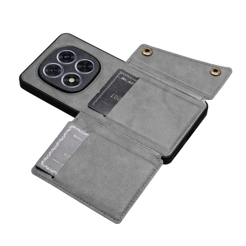 Kuori Xiaomi Redmi Note 14 Pro Plus 5g Nahkatyylinen Korttikotelo Ja Teline