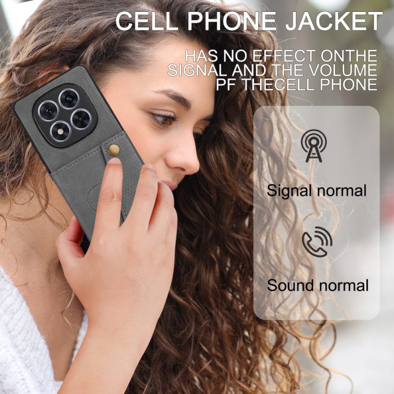 Kuori Xiaomi Redmi Note 14 Pro Plus 5g Nahkatyylinen Korttikotelo Ja Teline