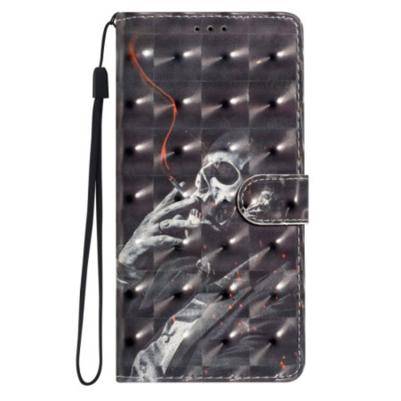 Nahkakotelo Xiaomi Redmi Note 14 Pro Plus 5g 3d-savuava Luuranko