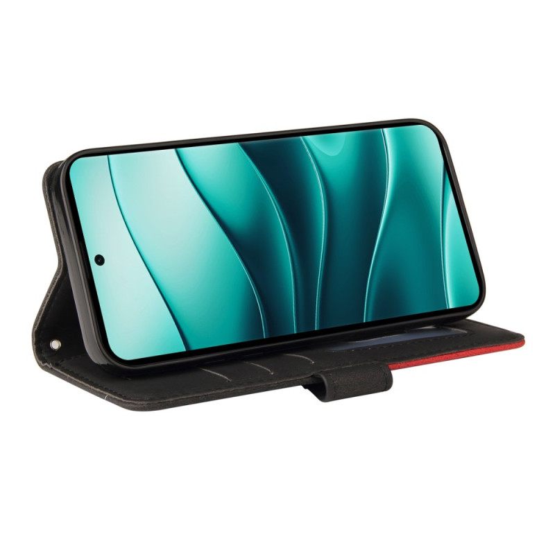 Nahkakotelo Xiaomi Redmi Note 14 Pro Plus 5g Kaksivärisiä Aaltoviivoja