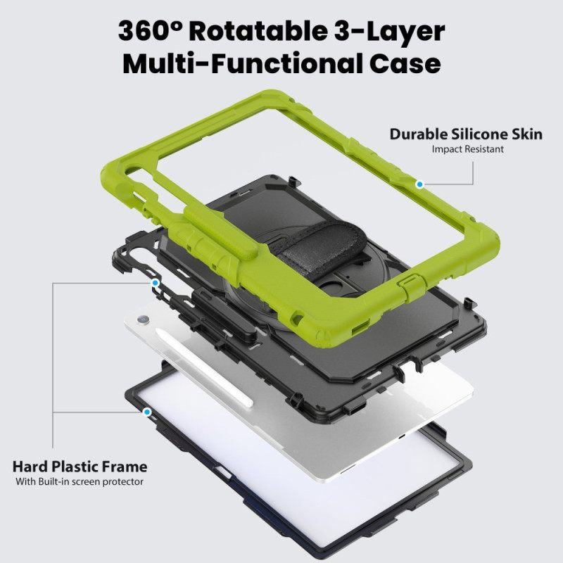 Kuori Samsung Galaxy Tab S10 Fe Plus Erittäin Kestävä Olkahihnalla Suojakuori