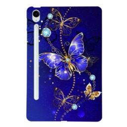 Kuori Samsung Galaxy Tab S10 Fe Plus Sinisiä Ja Kultaisia Perhosia