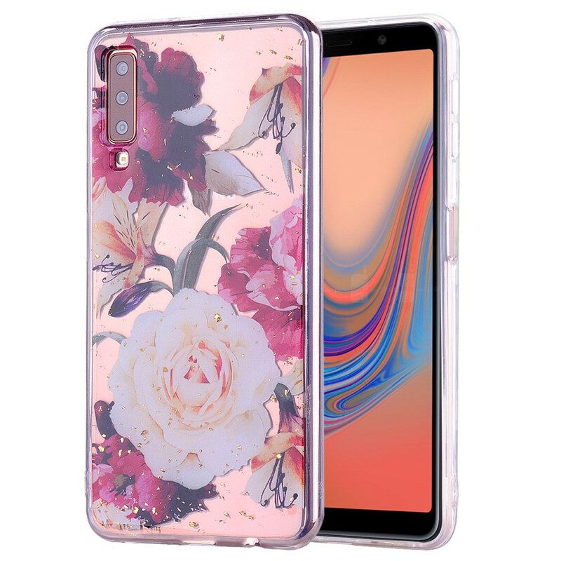 Case Samsung Galaxy A70 Kukat Ja Paljetit