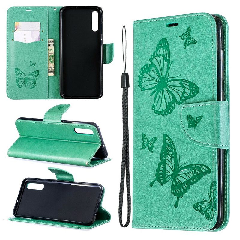 Kotelot Samsung Galaxy A70 Butterflies In Flight With Lanyard