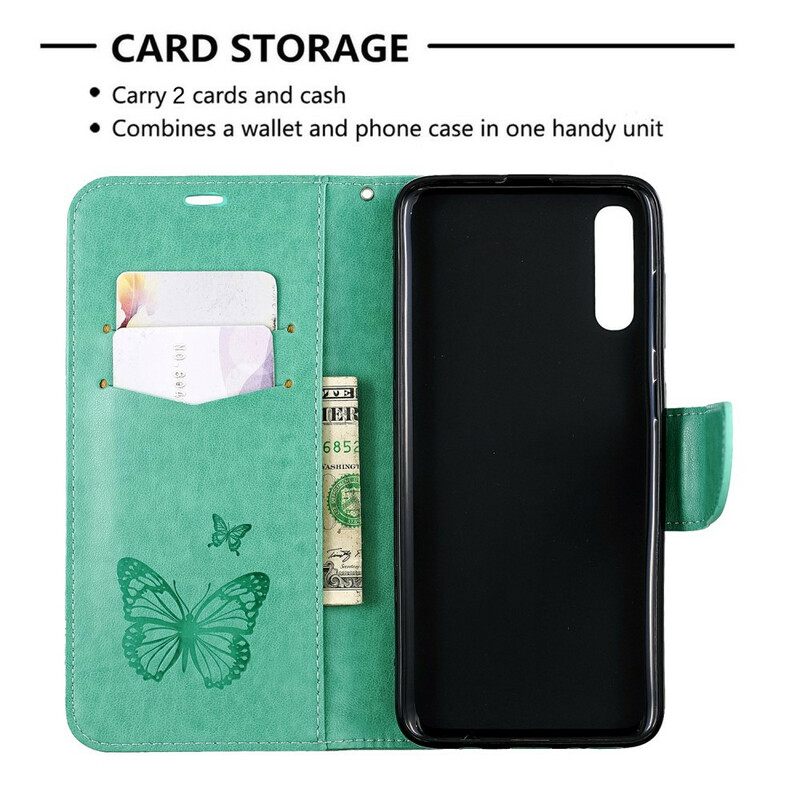 Kotelot Samsung Galaxy A70 Butterflies In Flight With Lanyard