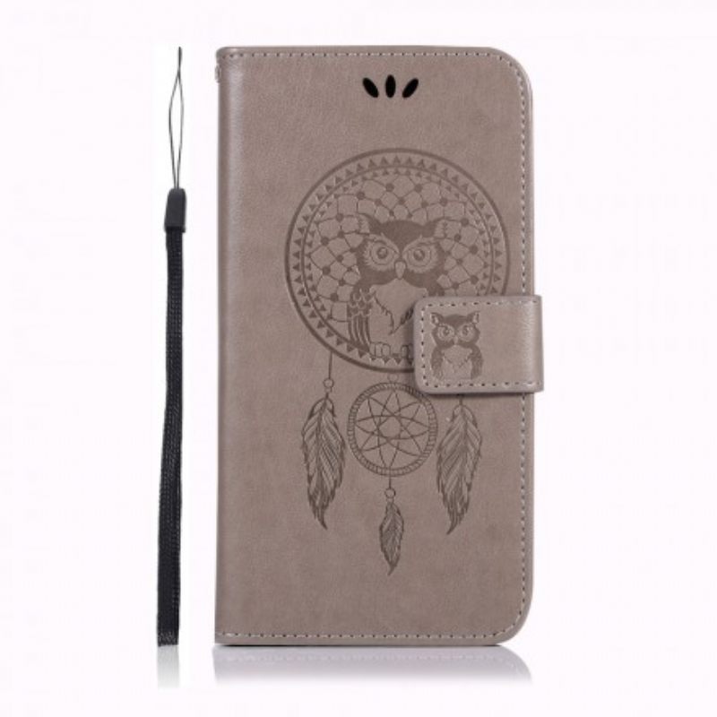 Kotelot Samsung Galaxy A70 Nahkaefekti Catcher Dreams Owl