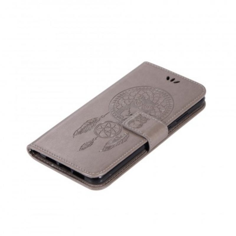 Kotelot Samsung Galaxy A70 Nahkaefekti Catcher Dreams Owl