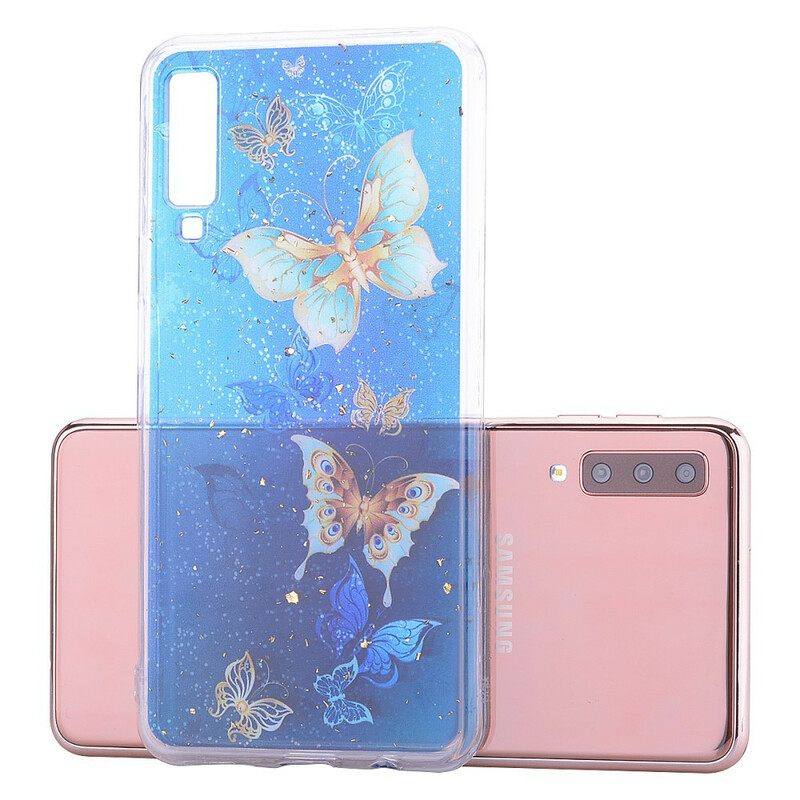Kuori Samsung Galaxy A70 Perhosia Ja Paljetteja