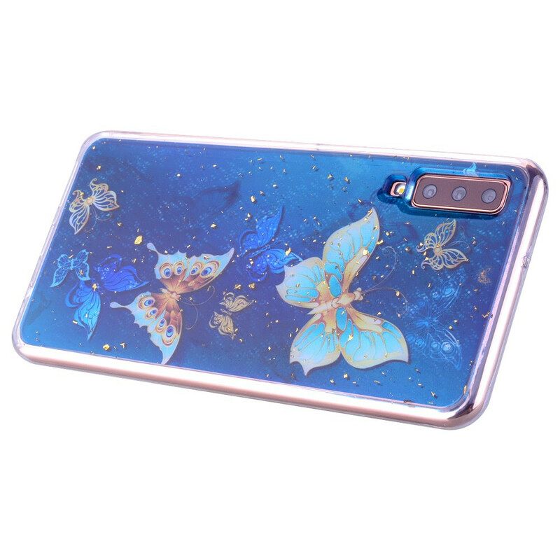 Kuori Samsung Galaxy A70 Perhosia Ja Paljetteja