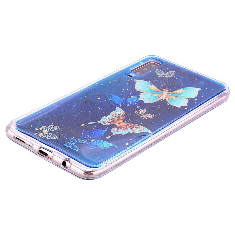 Kuori Samsung Galaxy A70 Perhosia Ja Paljetteja