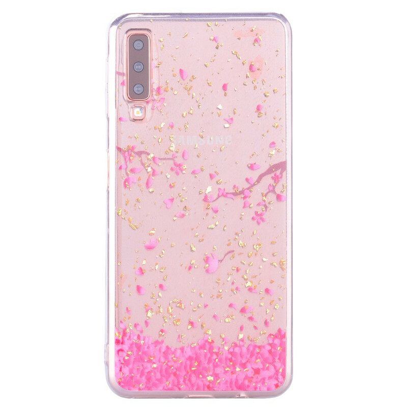 Kuori Samsung Galaxy A70 Terälehtiä Ja Paljetteja