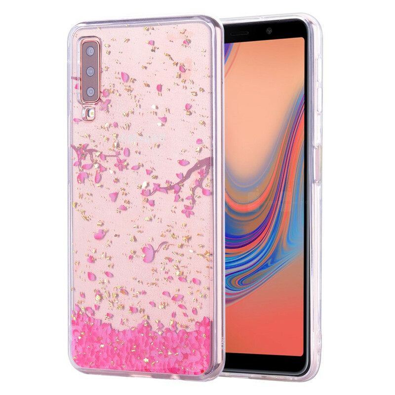 Kuori Samsung Galaxy A70 Terälehtiä Ja Paljetteja