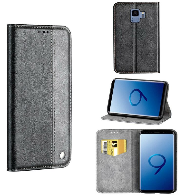 Puhelinkuoret Samsung Galaxy S9 Kotelot Flip Bicolor Leather Effect