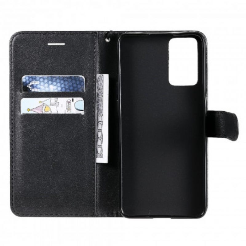 Flip Case Oppo Reno 6 5G Suojaketju Kuori Solid Color Series Strappy