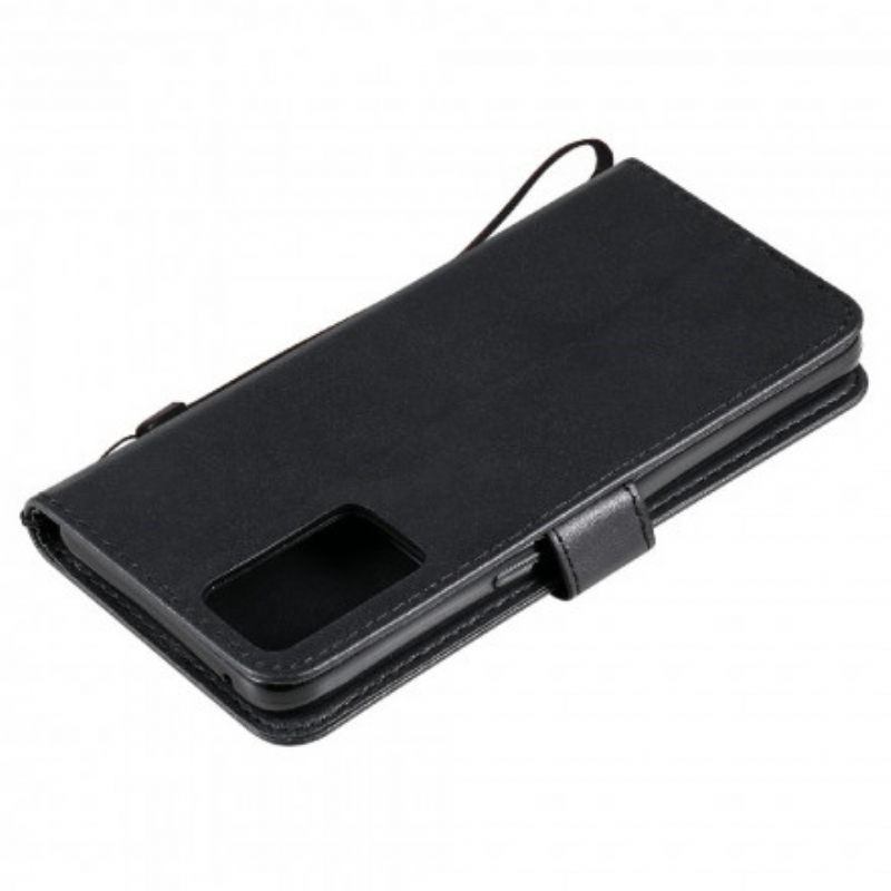Flip Case Oppo Reno 6 5G Suojaketju Kuori Solid Color Series Strappy