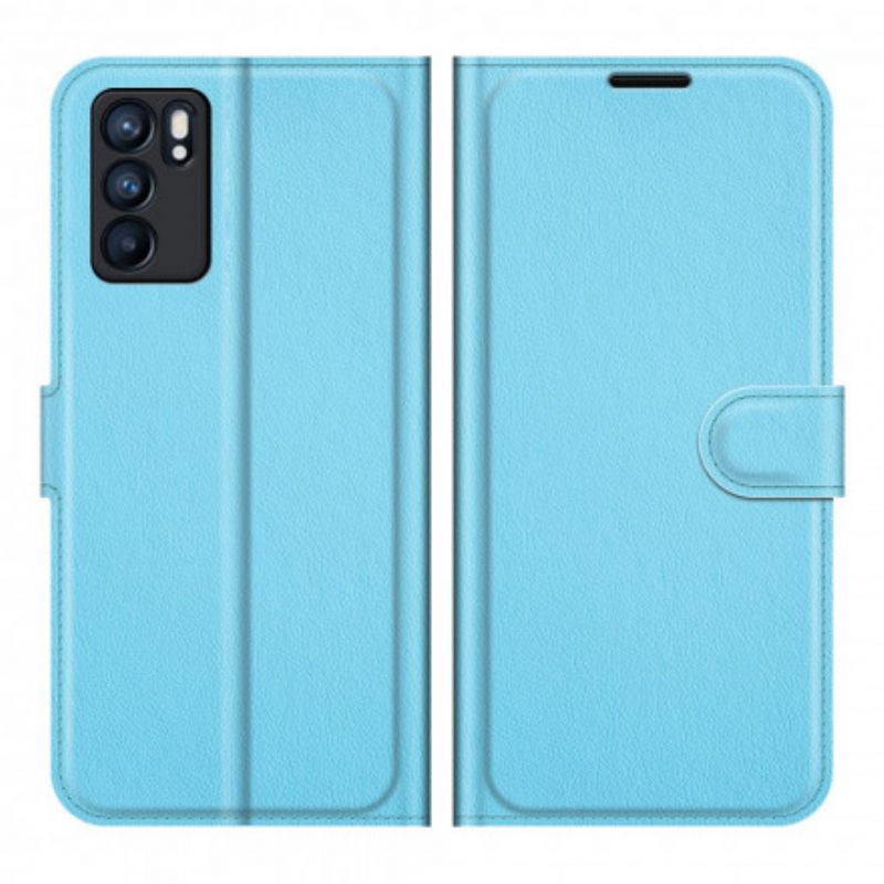 Kotelot Oppo Reno 6 5G Classic Litchi Faux Leather