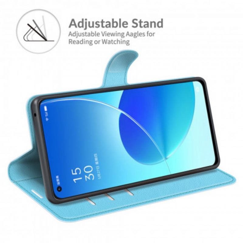 Kotelot Oppo Reno 6 5G Classic Litchi Faux Leather