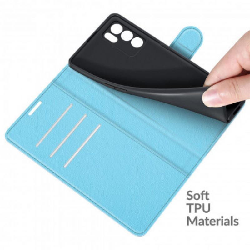 Kotelot Oppo Reno 6 5G Classic Litchi Faux Leather