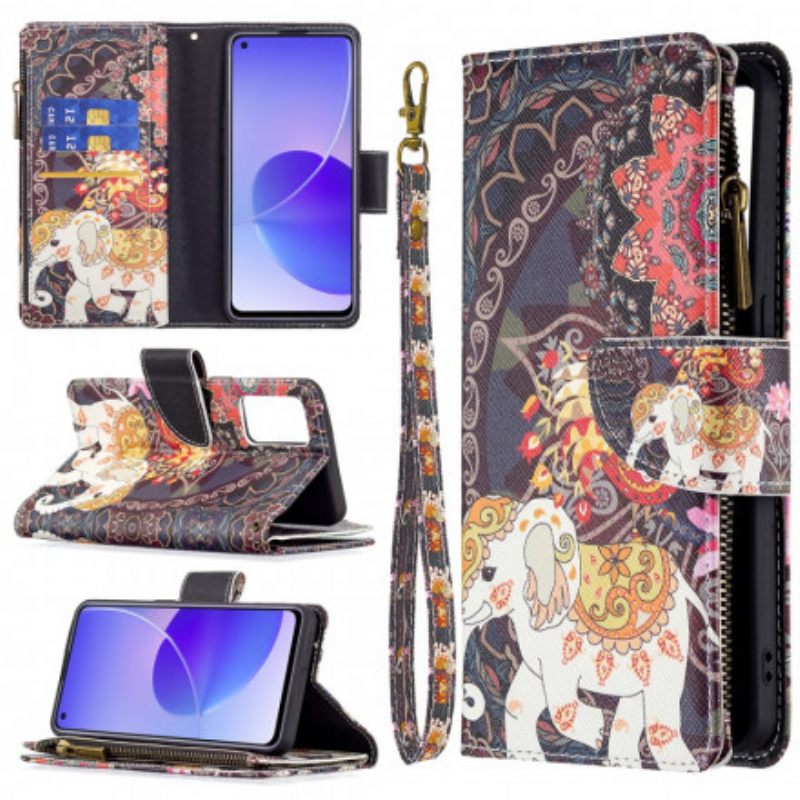 Kotelot Oppo Reno 6 5G Elephant Vetoketjutasku