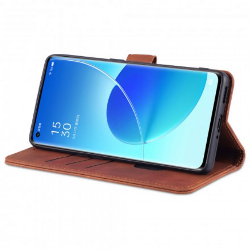 Nahkakotelo Oppo Reno 6 5G Azns Nahkaefekti