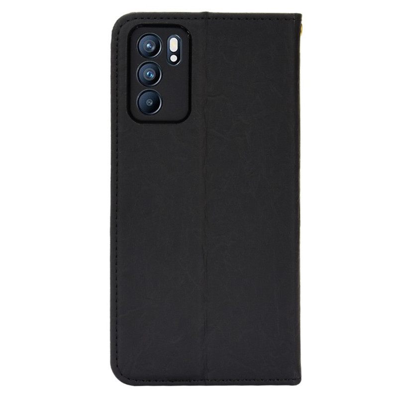 Puhelinkuoret Oppo Reno 6 5G Kotelot Flip Faux Leather Bicolor Oblique
