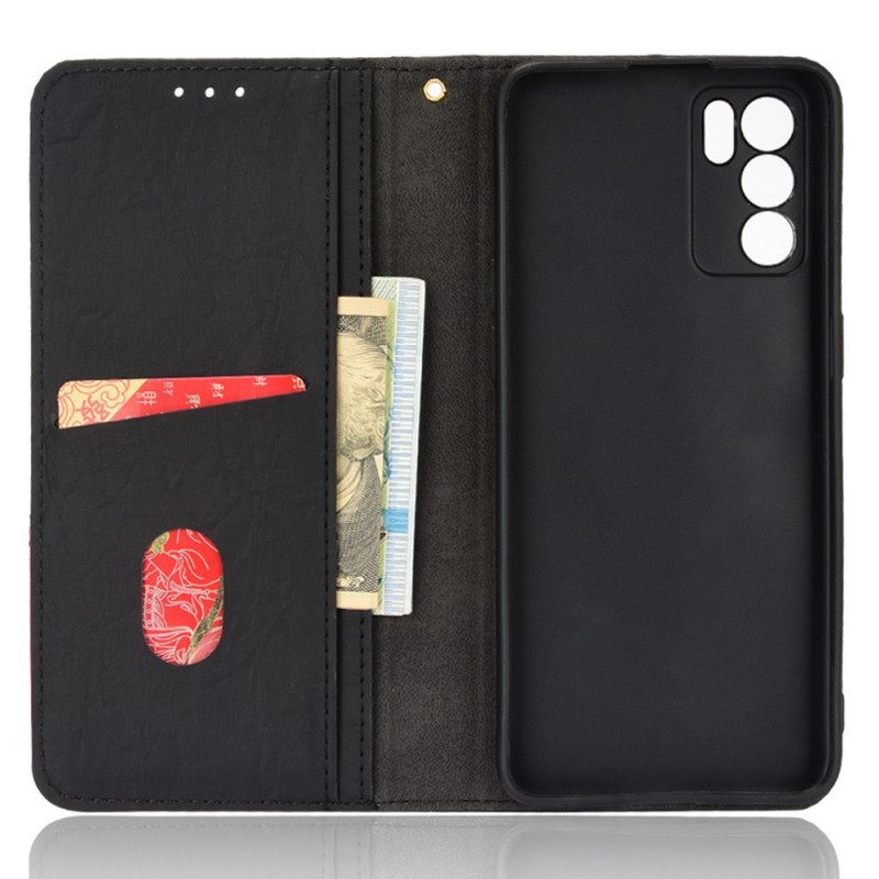 Puhelinkuoret Oppo Reno 6 5G Kotelot Flip Faux Leather Bicolor Oblique