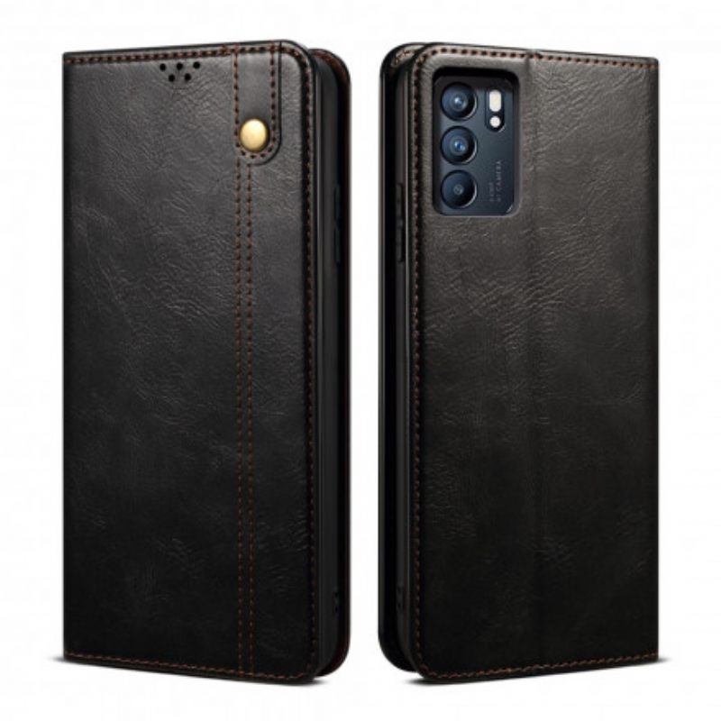 Puhelinkuoret Oppo Reno 6 5G Kotelot Flip Vahattu Keinonahka