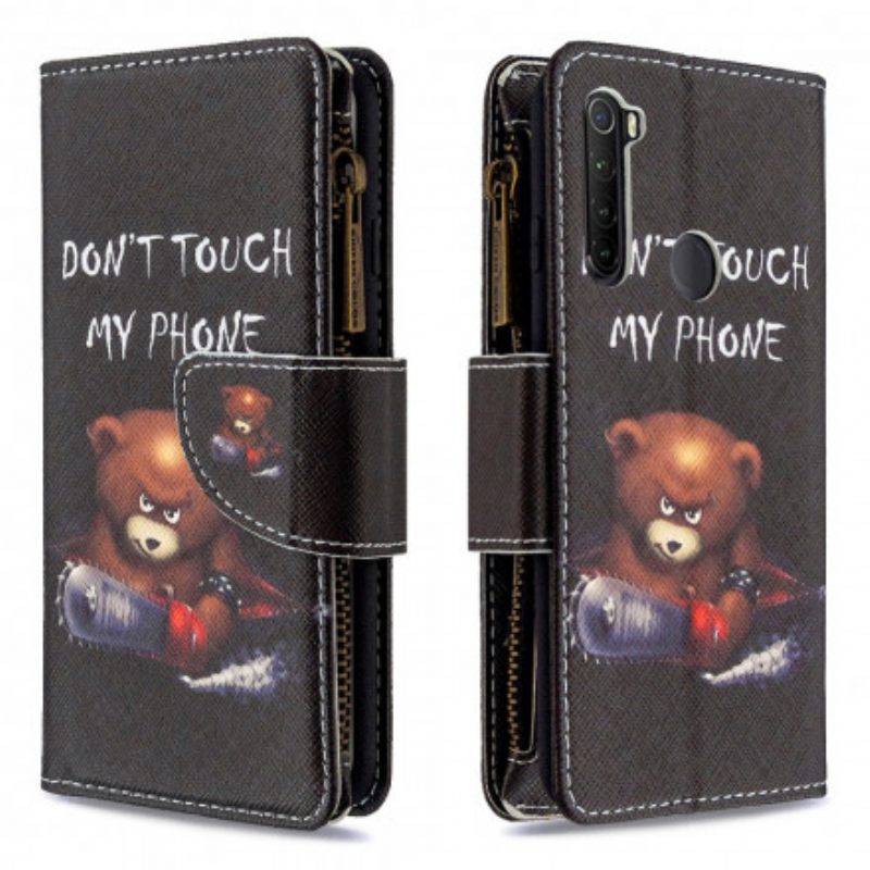 Flip Case Xiaomi Redmi Note 8T Vetoketjullinen Pussikarhu