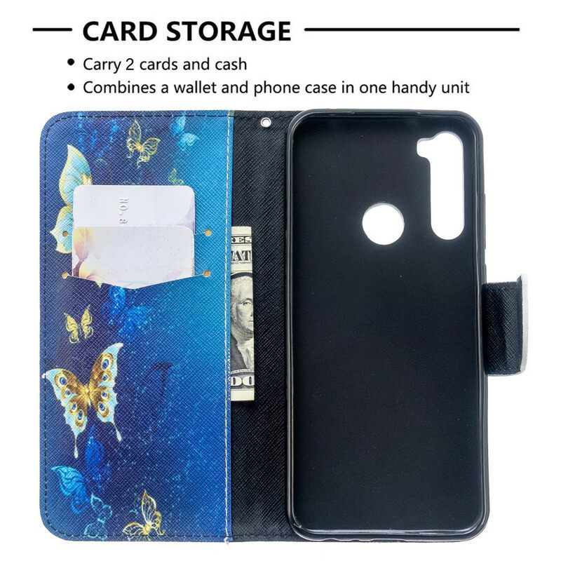 Kotelot Xiaomi Redmi Note 8T Golden Butterflies
