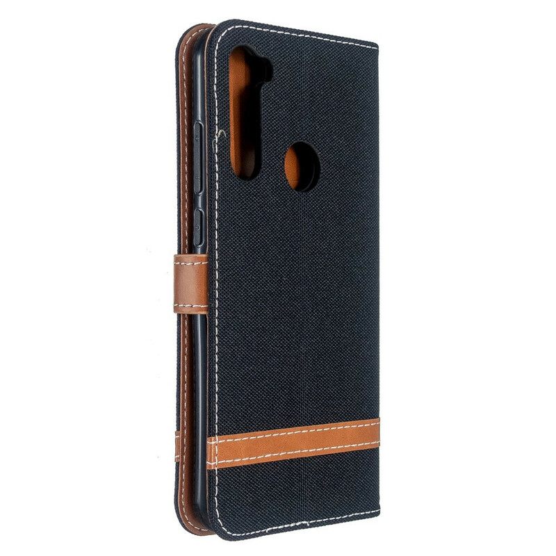Kotelot Xiaomi Redmi Note 8T Suojaketju Kuori Kangas- Ja Nahkaefektihihna