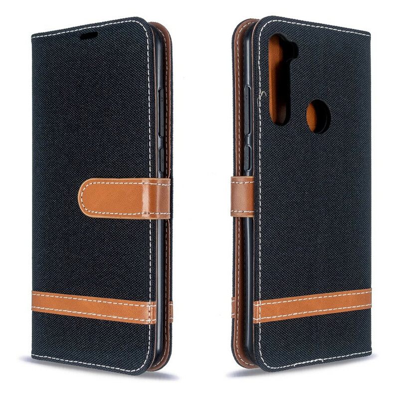 Kotelot Xiaomi Redmi Note 8T Suojaketju Kuori Kangas- Ja Nahkaefektihihna