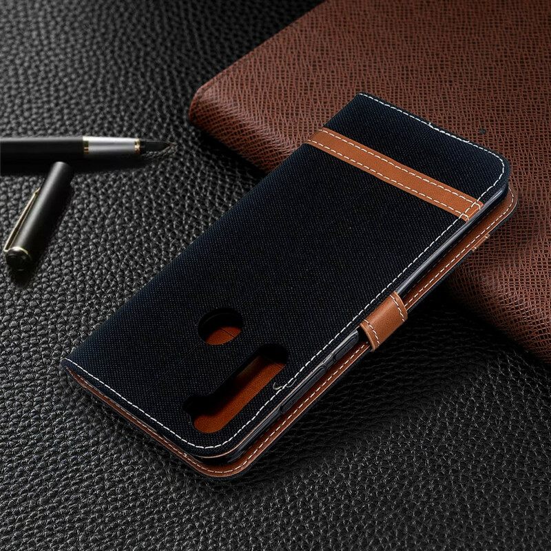 Kotelot Xiaomi Redmi Note 8T Suojaketju Kuori Kangas- Ja Nahkaefektihihna