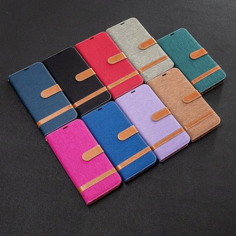 Kotelot Xiaomi Redmi Note 8T Suojaketju Kuori Kangas- Ja Nahkaefektihihna