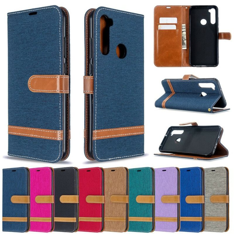 Kotelot Xiaomi Redmi Note 8T Suojaketju Kuori Kangas- Ja Nahkaefektihihna