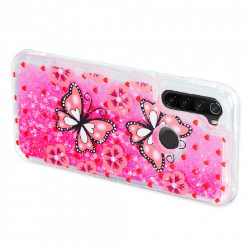 Kuori Xiaomi Redmi Note 8T Glitter Butterflies