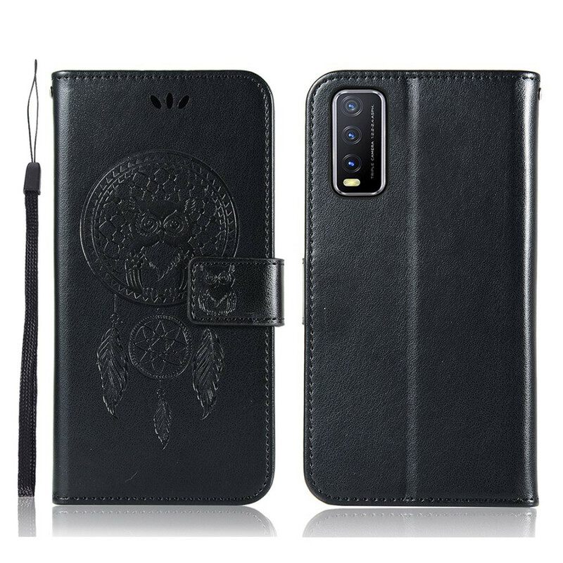 Kotelot Vivo Y20s / Y11s Nahkaefekti Dreamcatcher Pöllö
