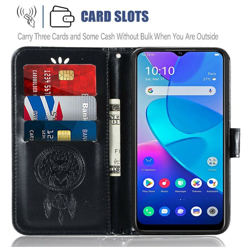 Kotelot Vivo Y20s / Y11s Nahkaefekti Dreamcatcher Pöllö