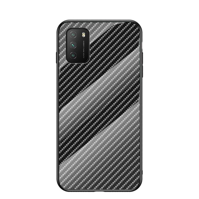 Kuori Poco M3 Carbon Fiber Karkaistu Lasi