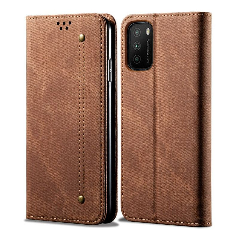 Puhelinkuoret Poco M3 Kotelot Flip Denim Kangas