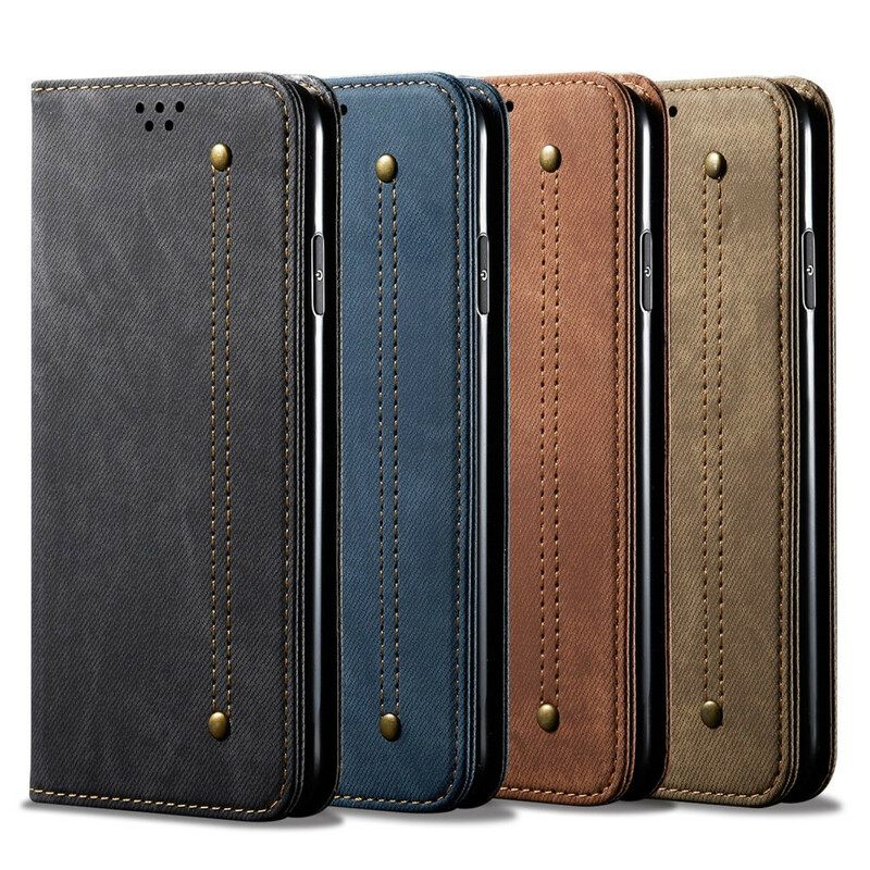 Puhelinkuoret Poco M3 Kotelot Flip Denim Kangas