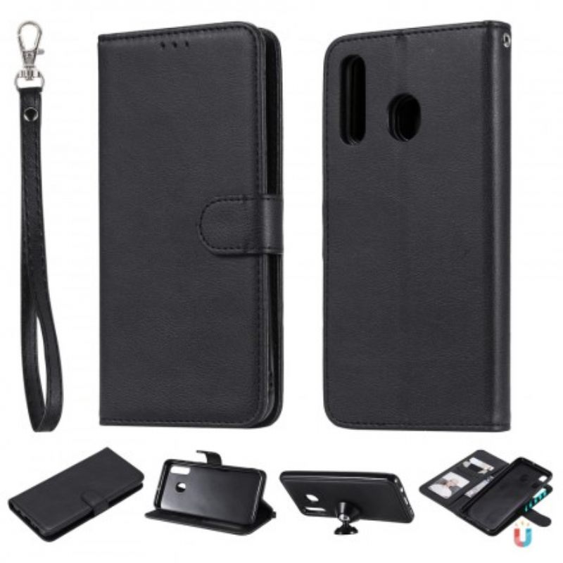 Kotelot Samsung Galaxy A50 Suojaketju Kuori Nahkainen Efektihihna