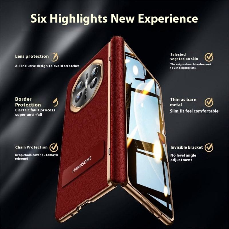 Kuori Huawei Mate X6 Teksturoitu Tekonahka Näytönsuojalla