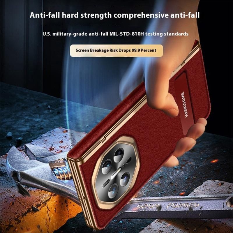 Kuori Huawei Mate X6 Teksturoitu Tekonahka Näytönsuojalla