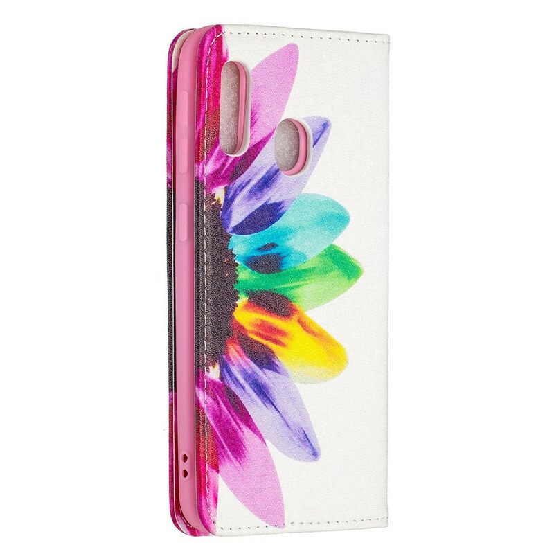 Puhelinkuoret Samsung Galaxy A20e Kotelot Flip Flower Watercolour