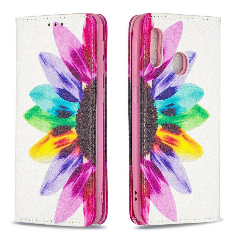 Puhelinkuoret Samsung Galaxy A20e Kotelot Flip Flower Watercolour