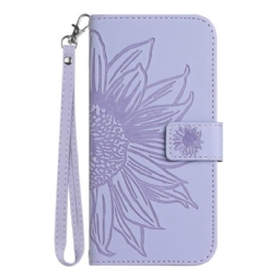 Flip Case Poco X5 Pro 5G Suojaketju Kuori Olkainen Auringonkukka