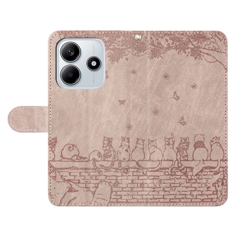 Kotelot Xiaomi Redmi Note 14 5g Puhelinkuoret Kissakuvio Hihnalla