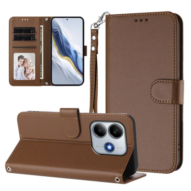 Kotelot Xiaomi Redmi Note 14 5g Yksivärinen Ja Nauhallinen